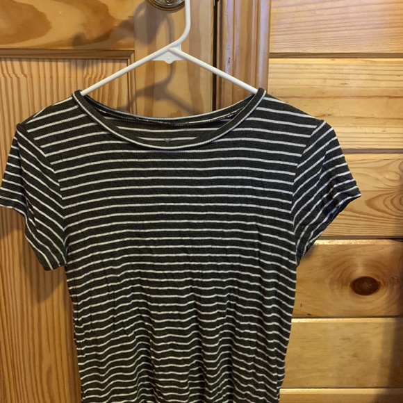 Grey and White Striped T-Shirt - Picture 2 of 2